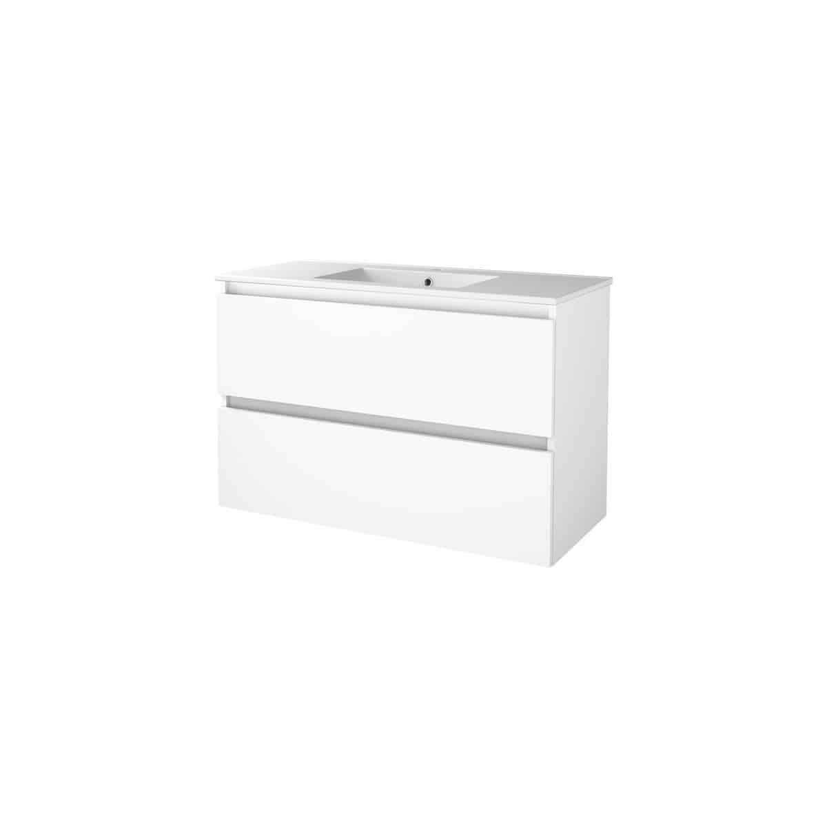 Sanibell Basicline grebsfri møbelsæt 100x46cm, hvid højglans - SANIBELL B.V. - Sanibell Basicline grebsfri møbelsæt 100x46cm, hvid højglans