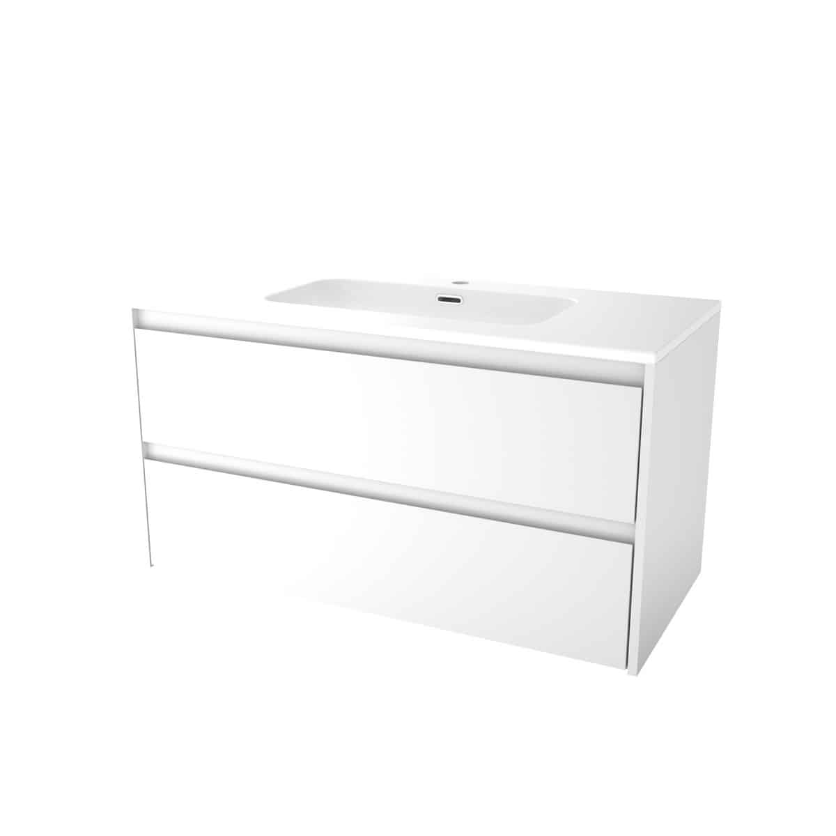 Sanibell Proline grebsfri møbelsæt 100x46cm, hvid højglans - Sanibell - Sanibell Proline grebsfri møbelsæt 100x46cm, hvid højglans