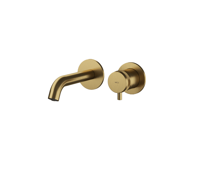 MGS Ergon håndvaskarmatur – væg 130 mm. - light gold