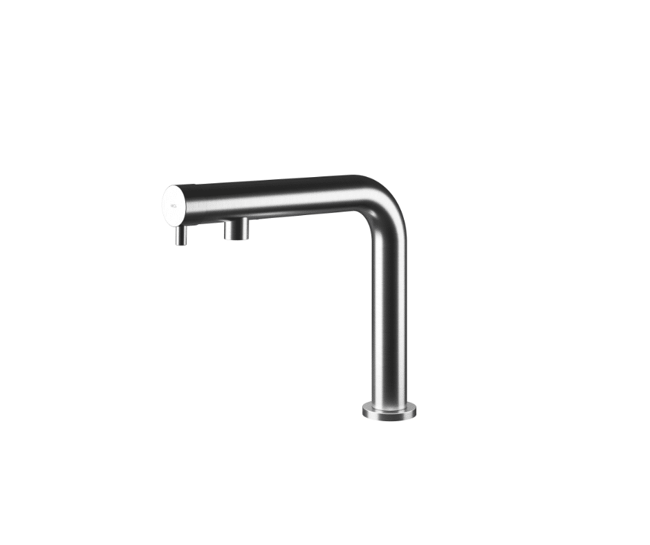 MGS Minimal håndvaskarmatur m. front åbning - 162mm. - rustfrit stål