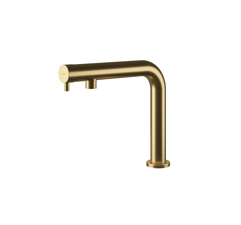 MGS Minimal håndvaskarmatur m. front åbning - 162mm. - light gold