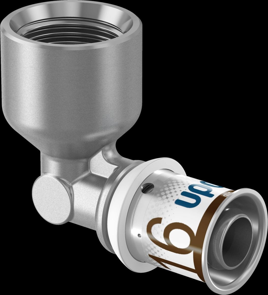 Uponor S-Press PLUS presvinkel 90° muffe/muffe 16 mm x 1/2" - Uponor Wirsbo - Uponor S-Press PLUS presvinkel 90° muffe/muffe 16 mm x 1/2"