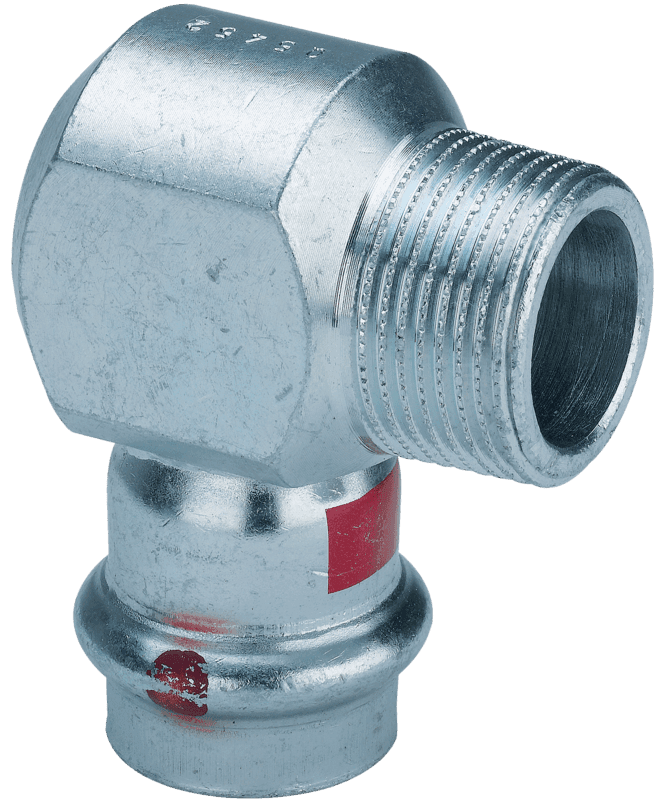 Prestabo overgangsvinkel 90° 22 x 3/4" forzinket stål - Viega - Prestabo overgangsvinkel 90° 22 x 3/4" forzinket stål - Billede 2