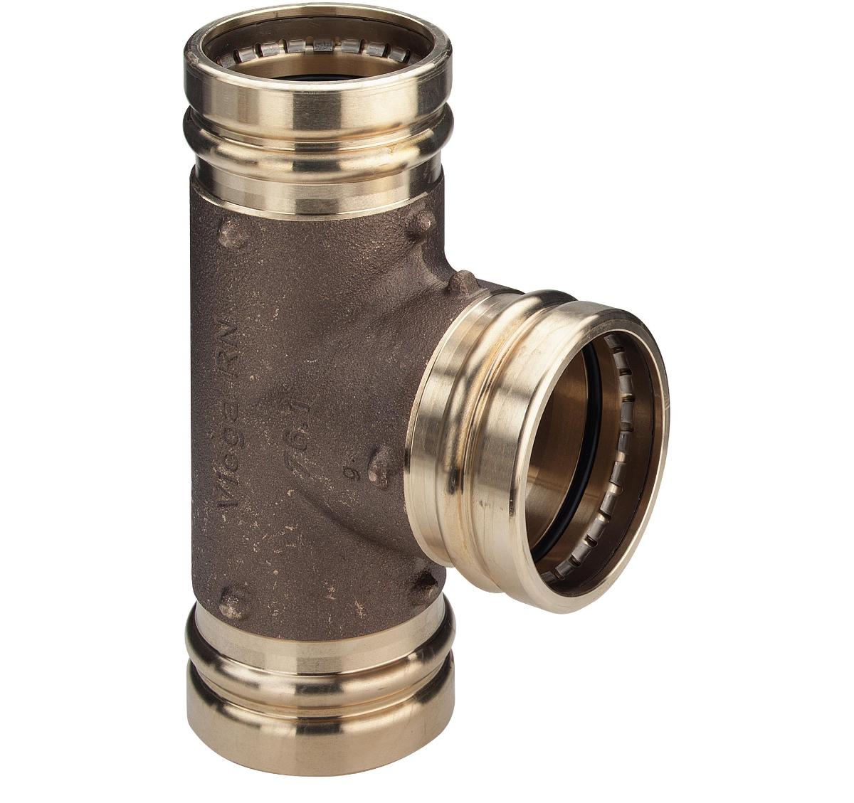 Sanpress XL T-stykke 88,9 mm rødgods - Viega - Sanpress XL T-stykke 88,9 mm rødgods