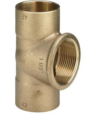 Viega T-stykke 18 x 3/4" x 18 mm rødgods