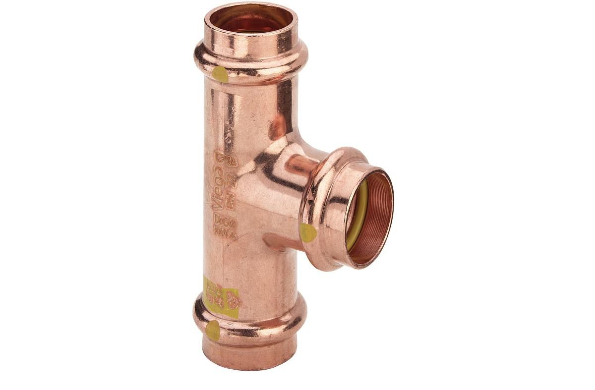 Profipress G T-stykke 42 mm kobber - Viega - Profipress G T-stykke 42 mm kobber
