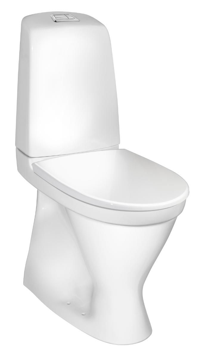 Gustavsberg Nautic 1546HF C+ toilet 2/4 L høj model skjult S-lås med åben skyllerand - Villeroy & Boch - Gustavsberg Nautic 1546HF C+ toilet 2/4 L høj model skjult S-lås med åben skyllerand