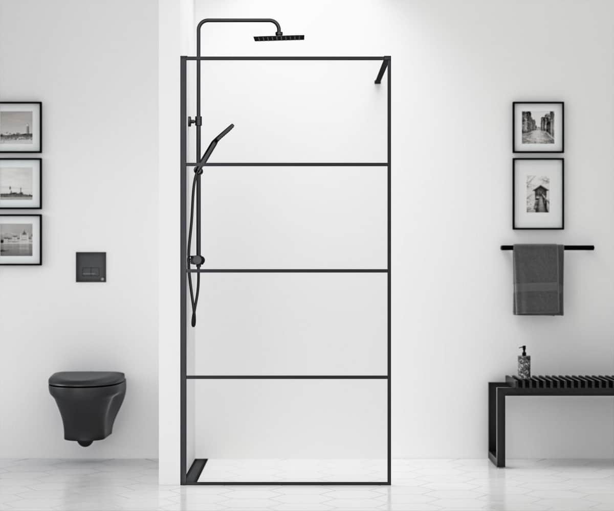 Gustavsberg Square Black brusevæg 80 cm, matsort