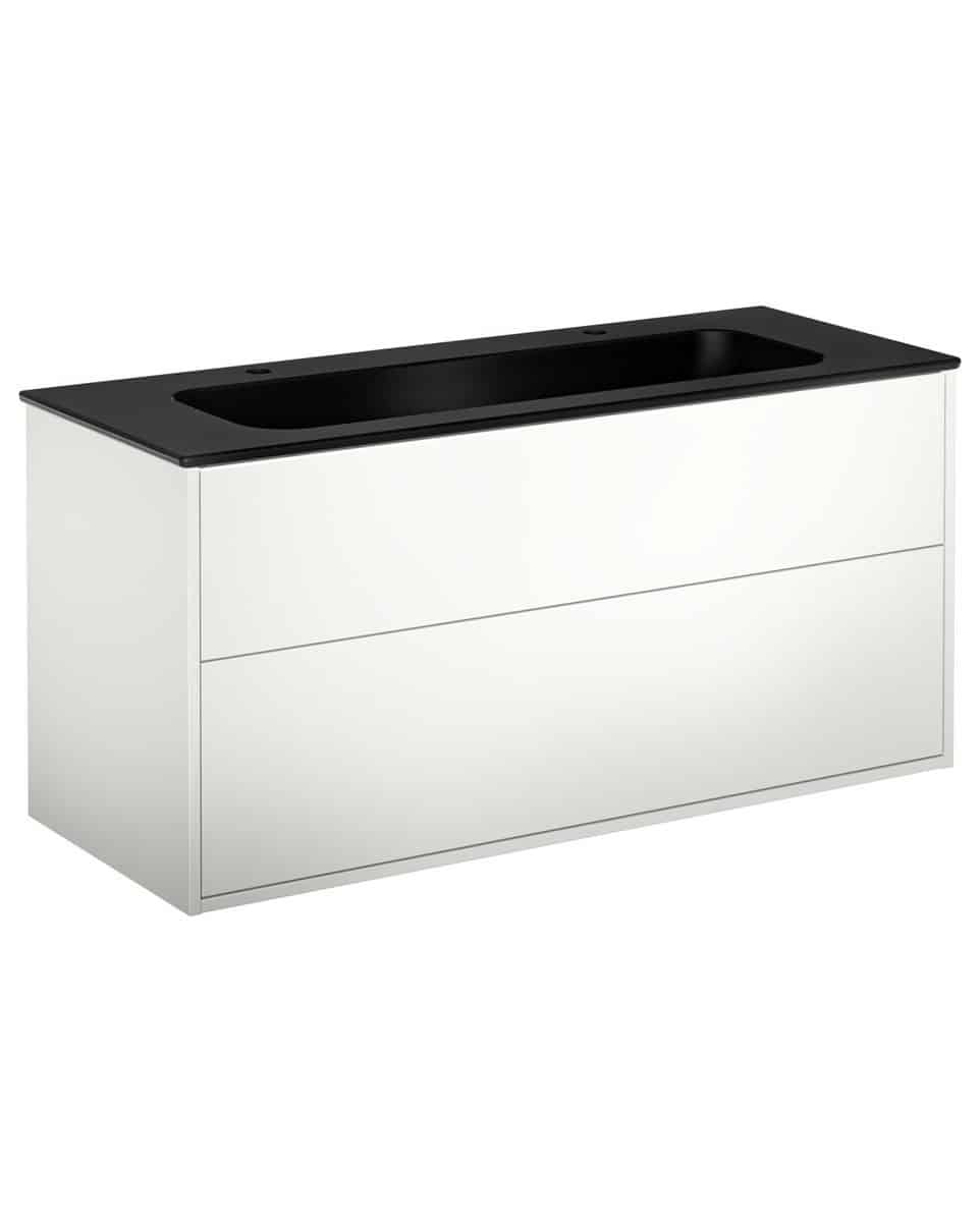 GBG Artic møbelsæt 120cm 2sk/vask 2hh mat sort/hvid
