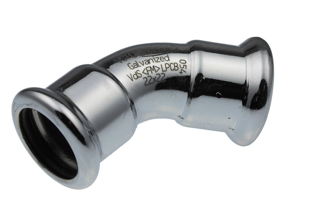 VSH bøjning 45° muffe/muffe 54 mm fz - Vsh Fabrieken - VSH bøjning 45° muffe/muffe 54 mm fz
