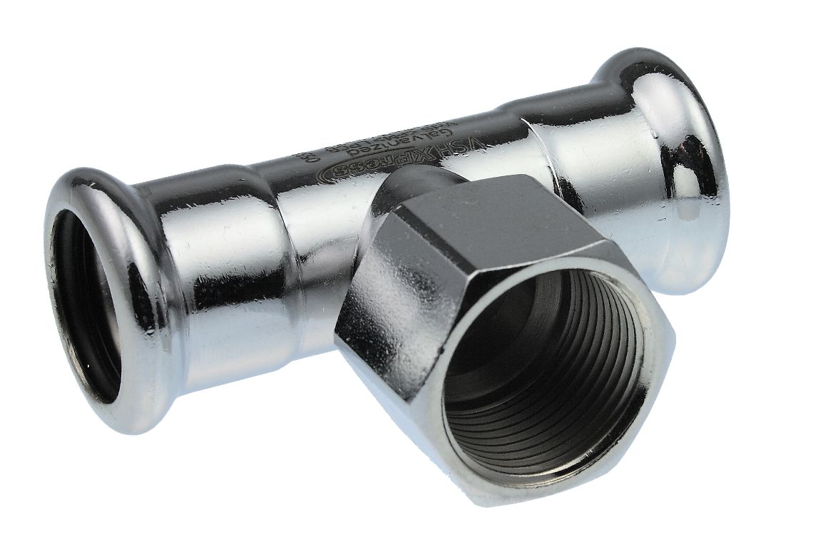 VSH tee muffe/muffe/muffe 18 mm X 1/2X18 mm fz - Vsh Fabrieken - VSH tee muffe/muffe/muffe 18 mm X 1/2X18 mm fz