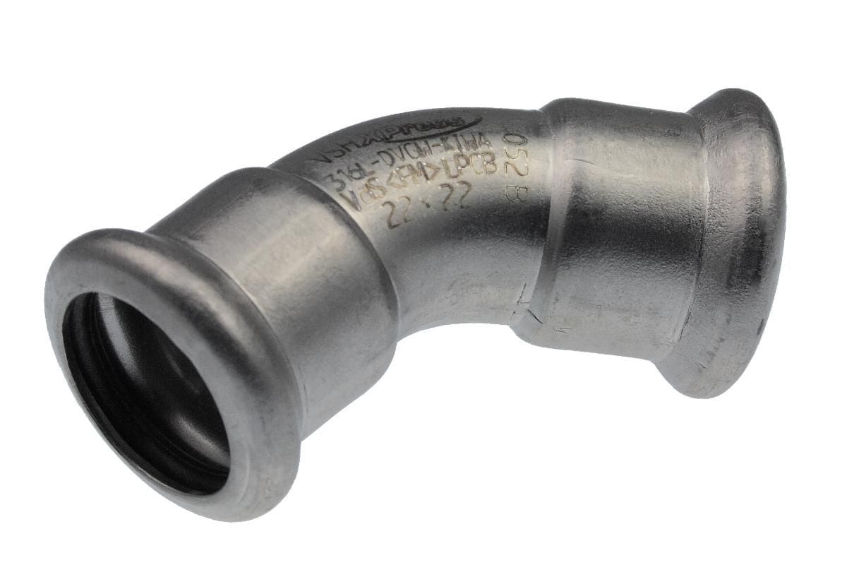 VSH bøjning 45° muffe/muffe 28 mm syrefast - Vsh Fabrieken - VSH bøjning 45° muffe/muffe 28 mm syrefast