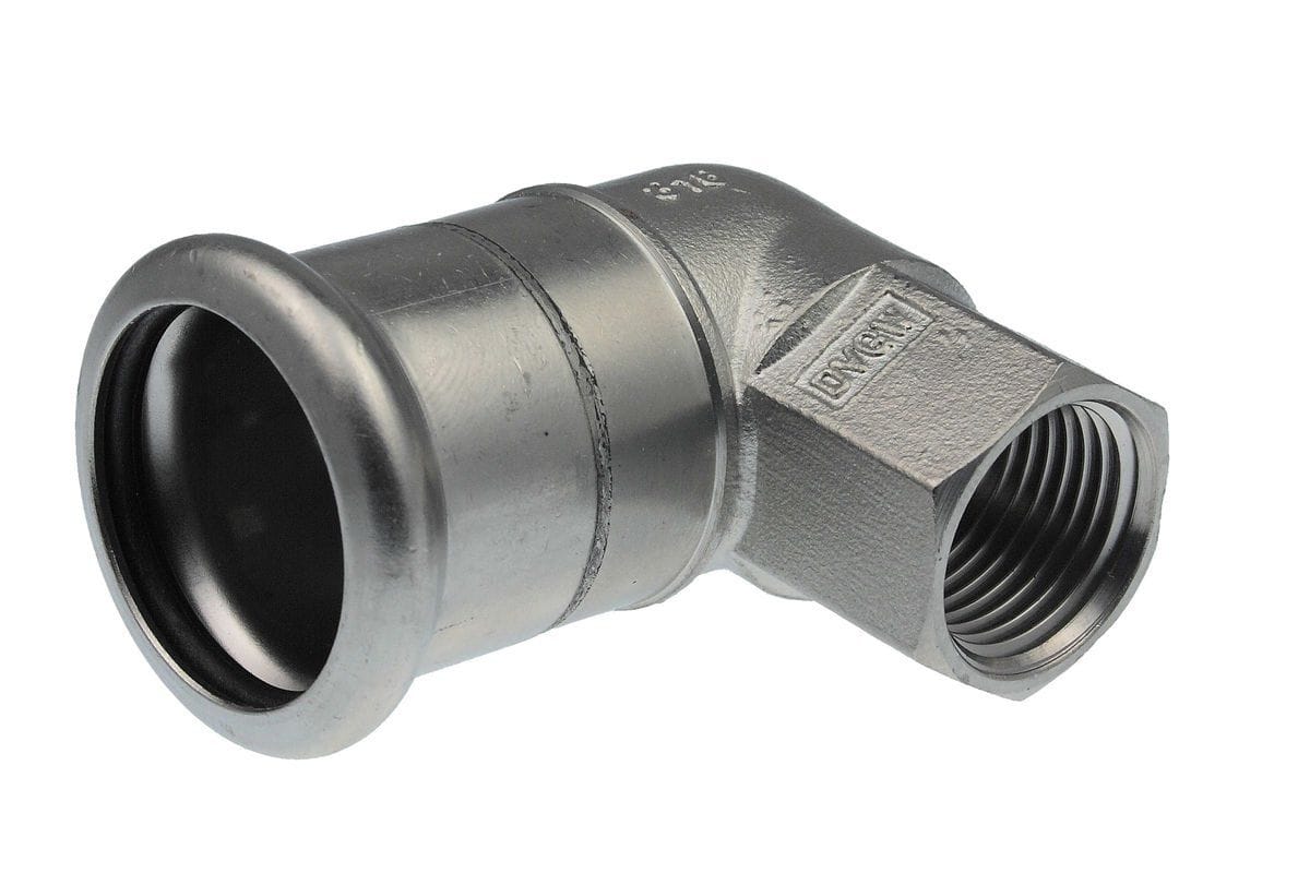 VSH bøjning 90° muffe/muffe 18 mm X 1/2 syrefast - Vsh Fabrieken - VSH bøjning 90° muffe/muffe 18 mm X 1/2 syrefast