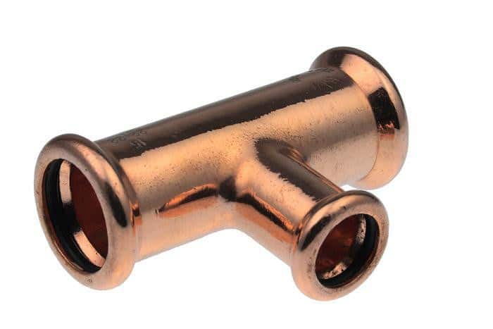 Tee VSH muffe/muffe/muffe 35 x 28 x 35 mm CU