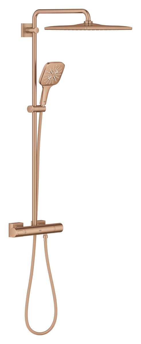 GROHE Rainshower 310 Cube brusesystem med termostat 9,5l bør Warm Sunset