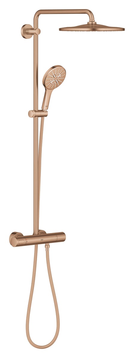 GROHE Rainshower 310 brusesystem med termostat 9,5l bør Warm Sunset