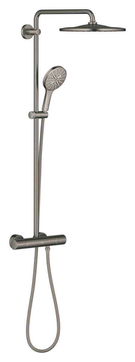 GROHE Rainshower 310 brusesystem med termostat 9,5l bør Hard Graphite