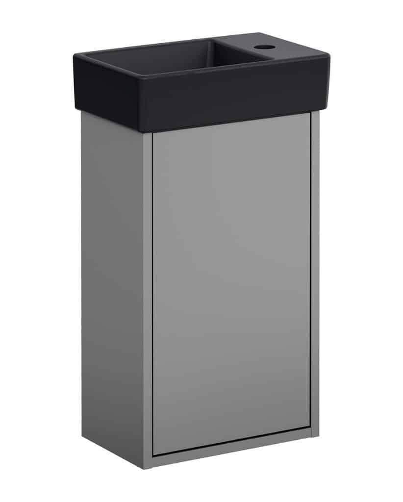 GBG Artic Small møbelsæt m/håndvask hh venstre 360 x 220 x 645 mm, askegrå/sort