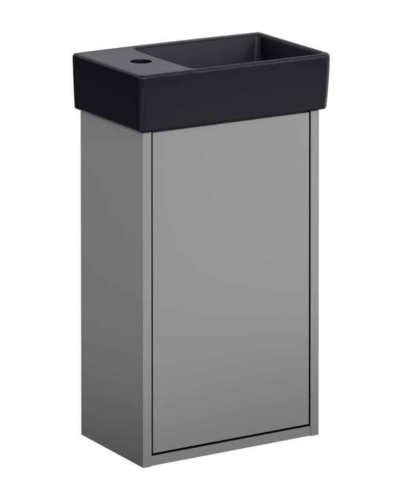 GBG Artic Small møbelsæt m/håndvask hh højre 360 x 220 x 645 mm, askegrå/sort