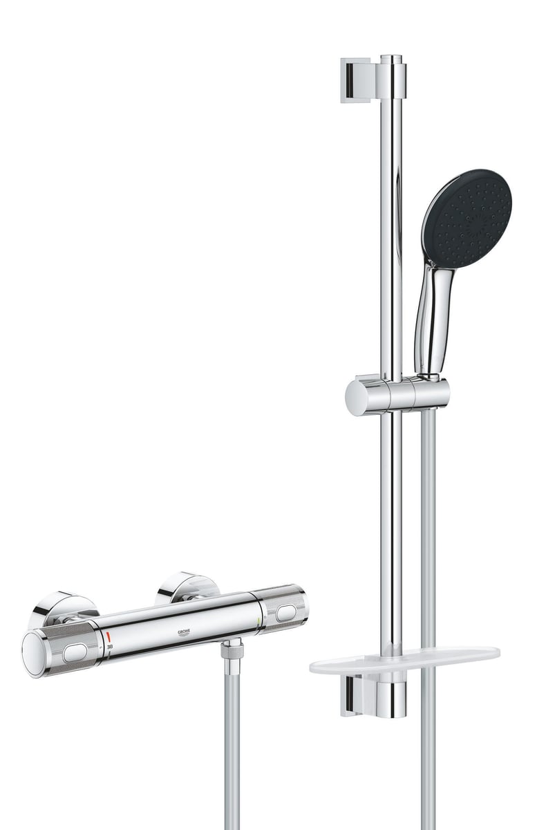 GROHE Precision Feel termostat + brusestangsæt 600mm krom