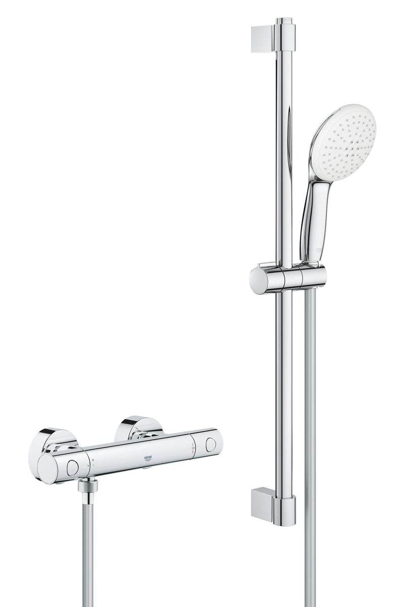 GROHE Grohtherm 800 Cosmo termostat + brusestangsæt 600mm krom