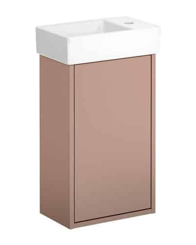 GBG Artic Small møbelsæt m/håndvask hh venstre 360 x 220 x 645 mm, Peach/hvid