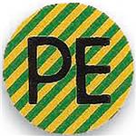 Mærke pvc ø12,5mm grøn/gul med pe