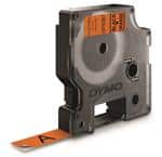 Dymo tape durable sort på orange 12mm 3m