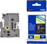 Tape 6mm hvid tekst, sort tape