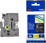 Tape 9mm hvid tekst, sort tape