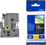 Tape 18mm hvid tekst, sort tape