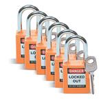 Sikkerhedslås lockout orange 38mm p.6stk