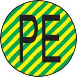 Label ø20mm polyester pe jord gul/grøn
