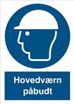 Skilt hovedværn påbudt a6 148x105 plast