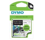 Dymotape d1 12mmx3,5m sort/hvid