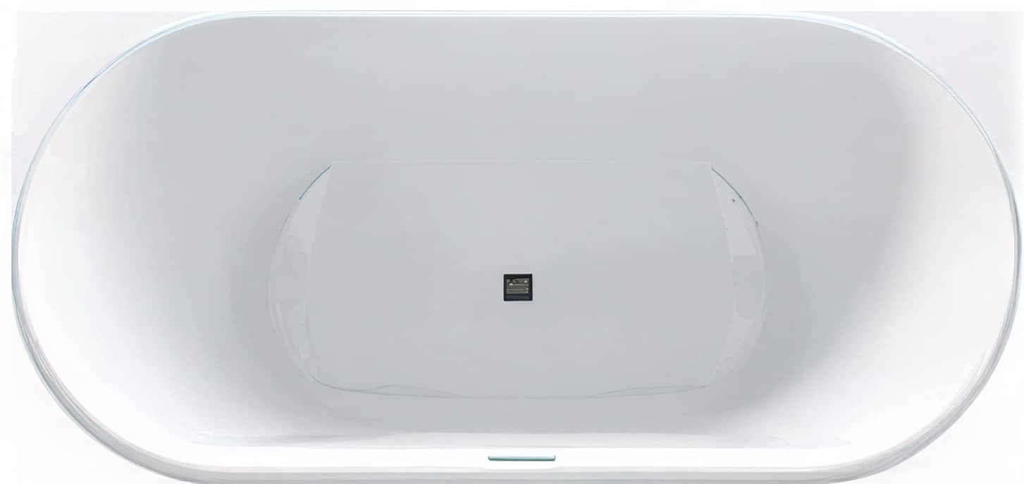 Badekar back to wall 1800 mm mat hvid