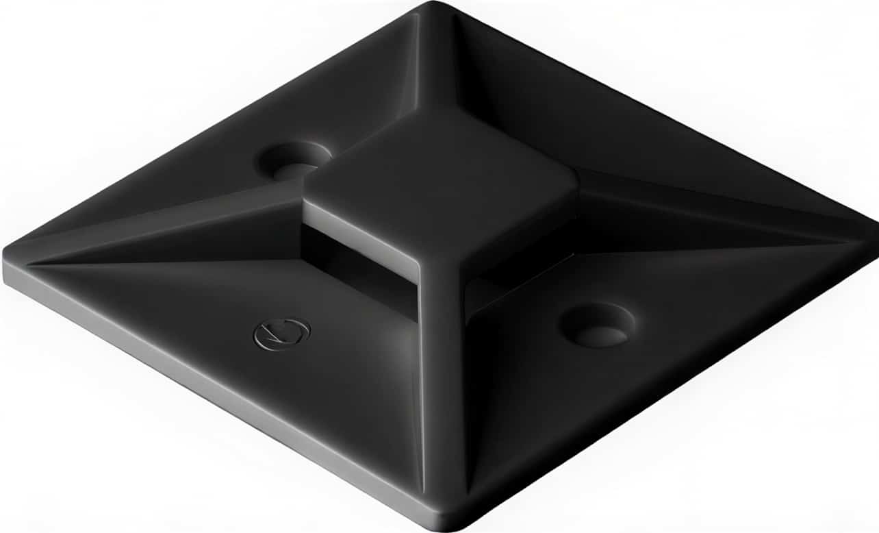 Holder med lim 38x38mm sort