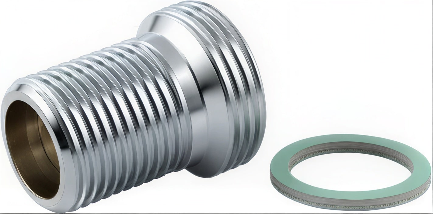 Lige tilgangsstk 3/4"x1/2" 33 mm u/roset