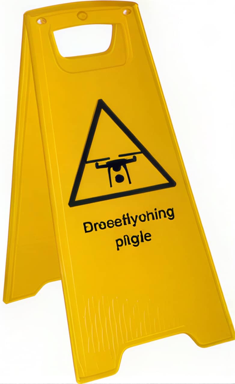 Skilt fritstående droneflyvning