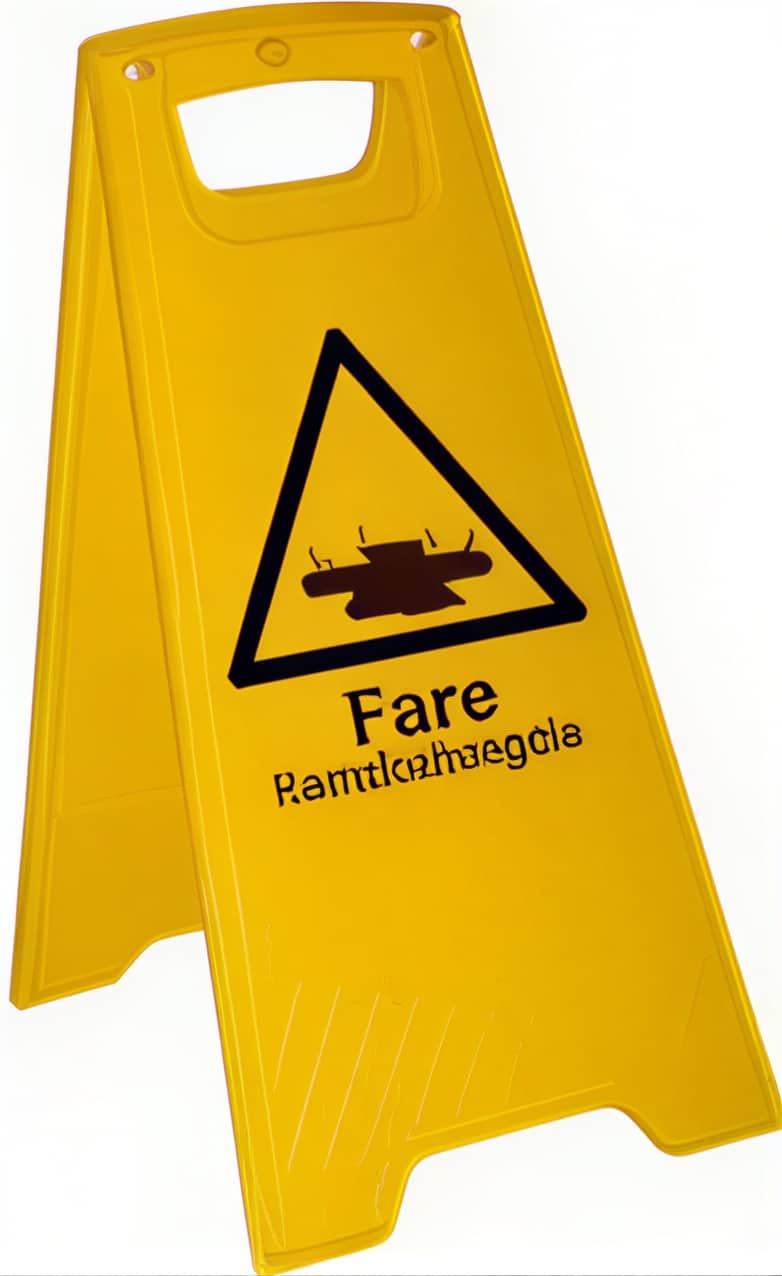 Skilt fritstående fare kemikaliespild