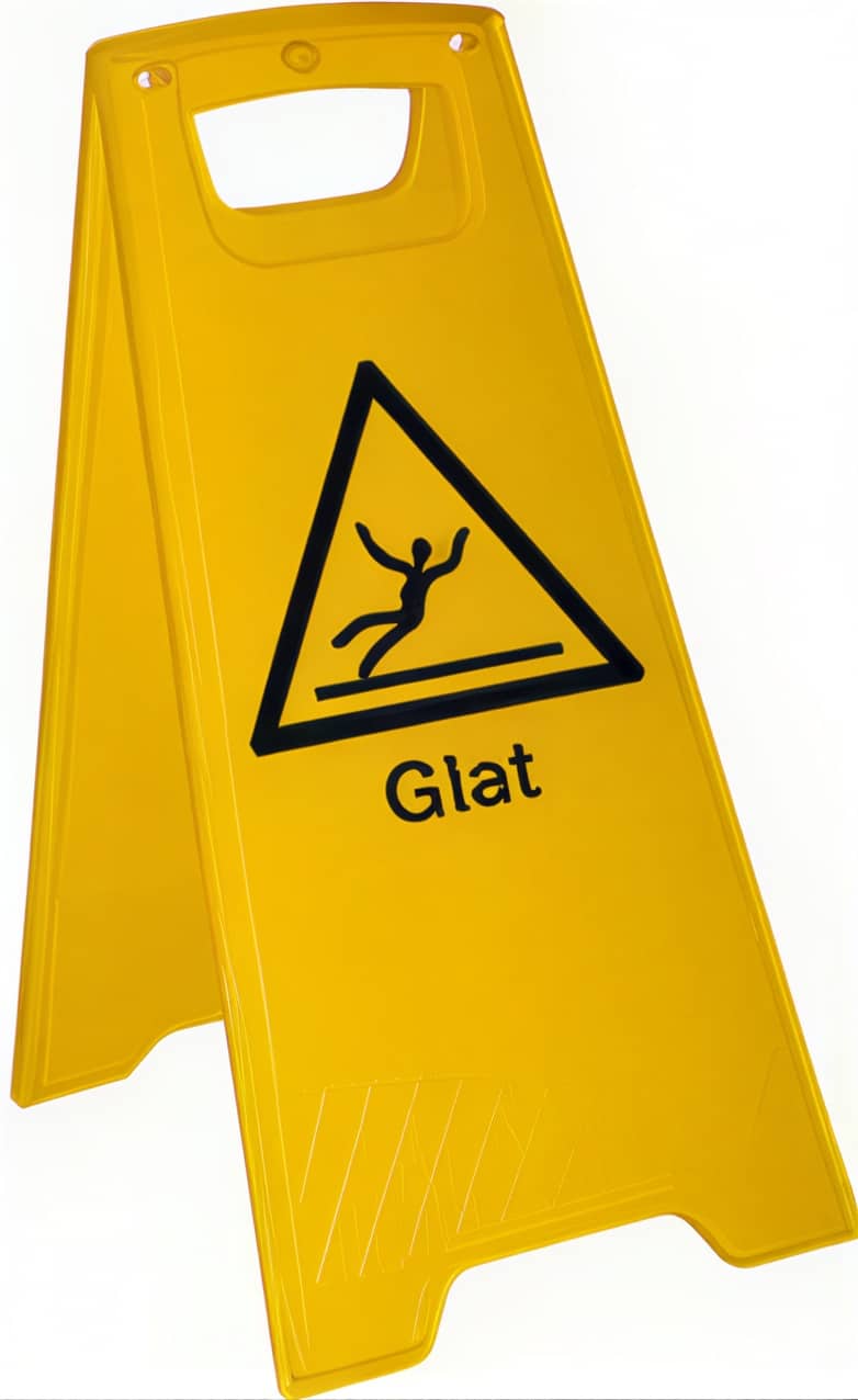 Skilt fritstående glat gulv