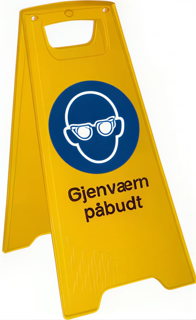 Skilt fritstående øjenværn påbudt
