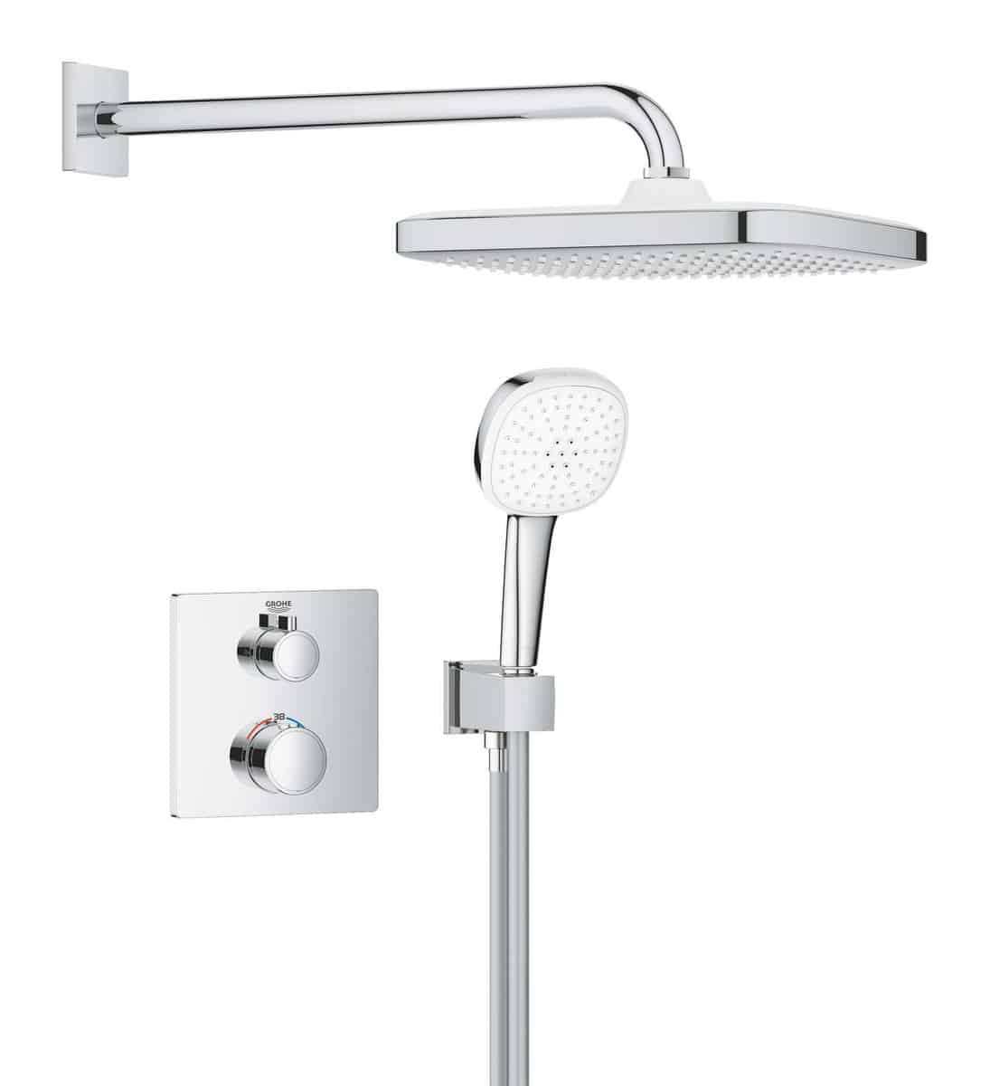 GROHE Grohtherm sampak til indbyg m/ tempesta 250 cube håndbruser 2 spray, brusestang og 1500mm brus