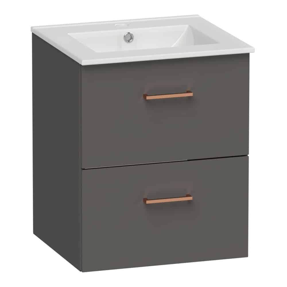 KRISS Skandi stålskab m/2 skuffer 50cm antracit