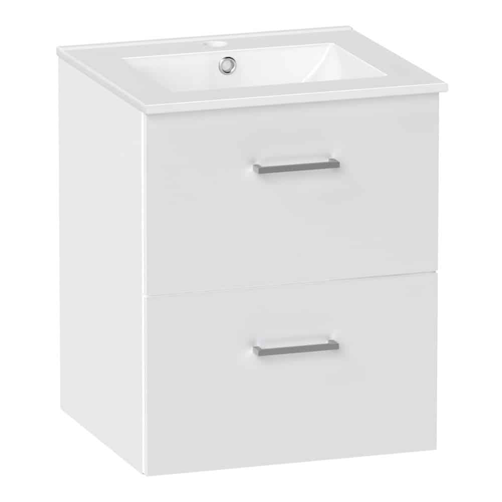 KRISS Skandi stålskab m/2 skuffer 60cm hvid