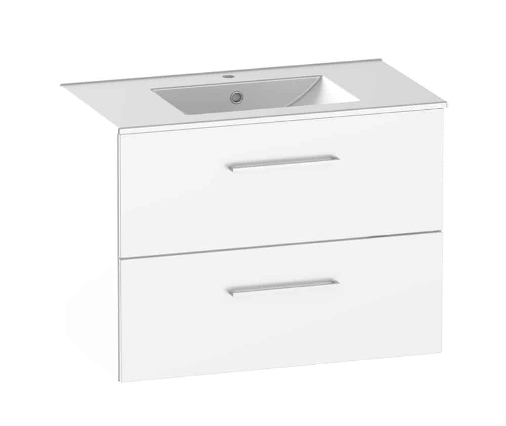 KRISS Skandi stålskab m/2 skuffer 80cm hvid