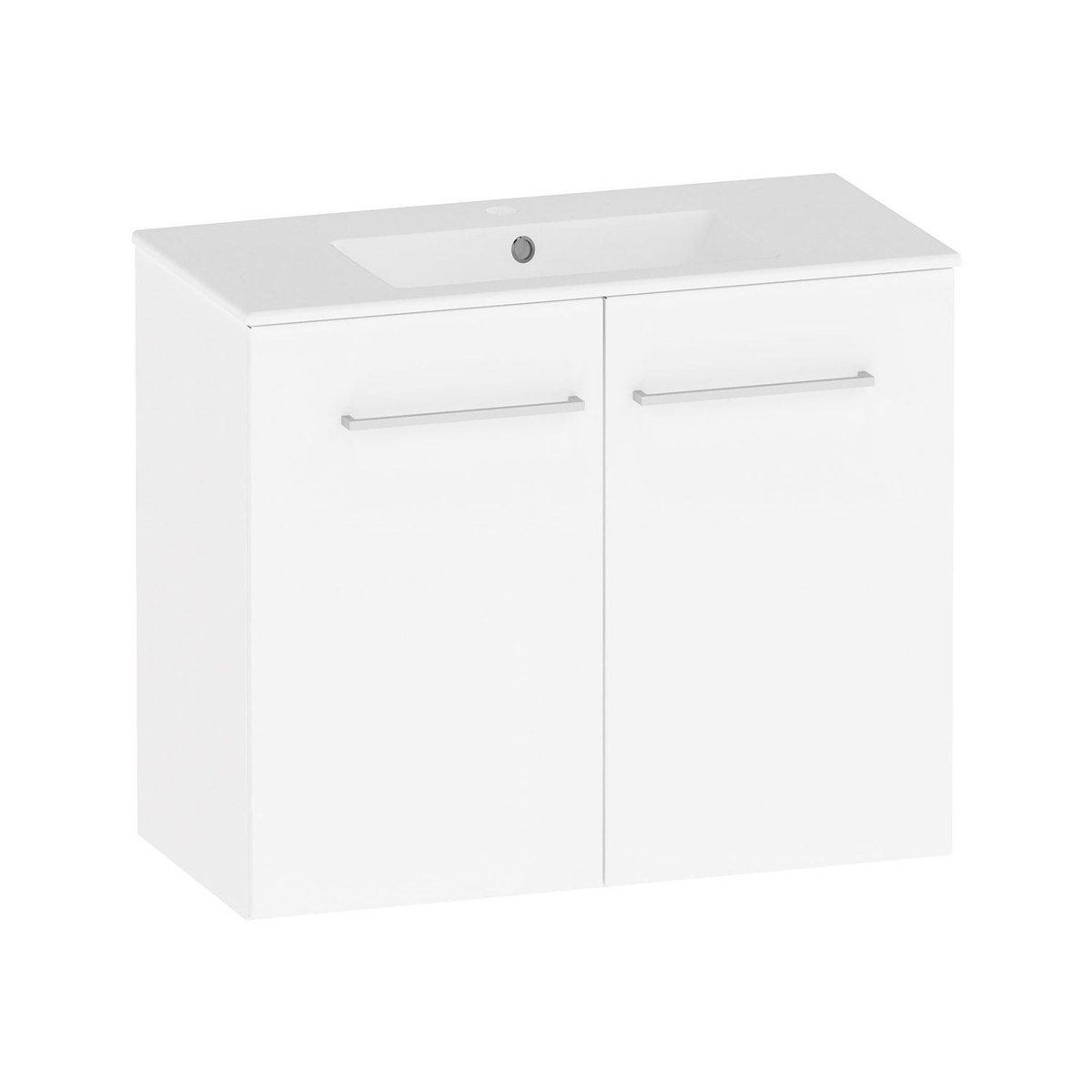 KRISS Skandi stålskab m/2 låger 80cm hvid