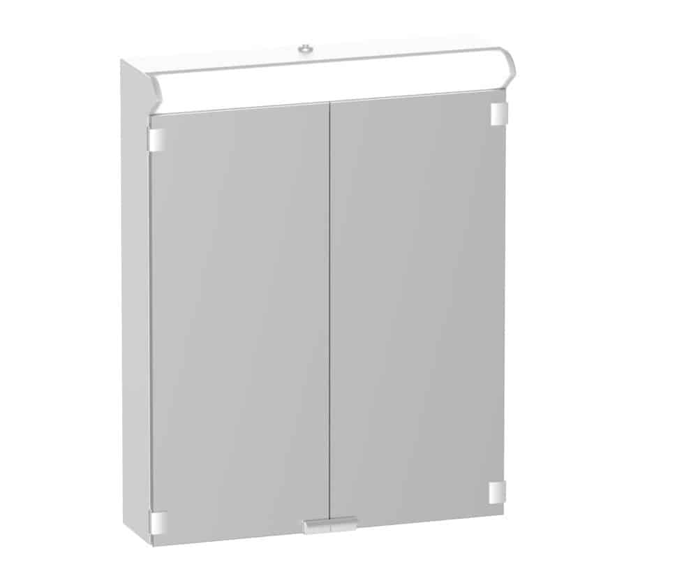 KRISS Skandi LED spejlskab m/2 låger 50cm hvid