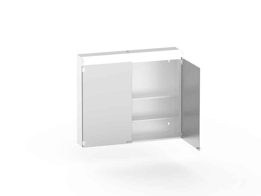 KRISS Skandi LED spejlskab m/2 låger 80cm hvid