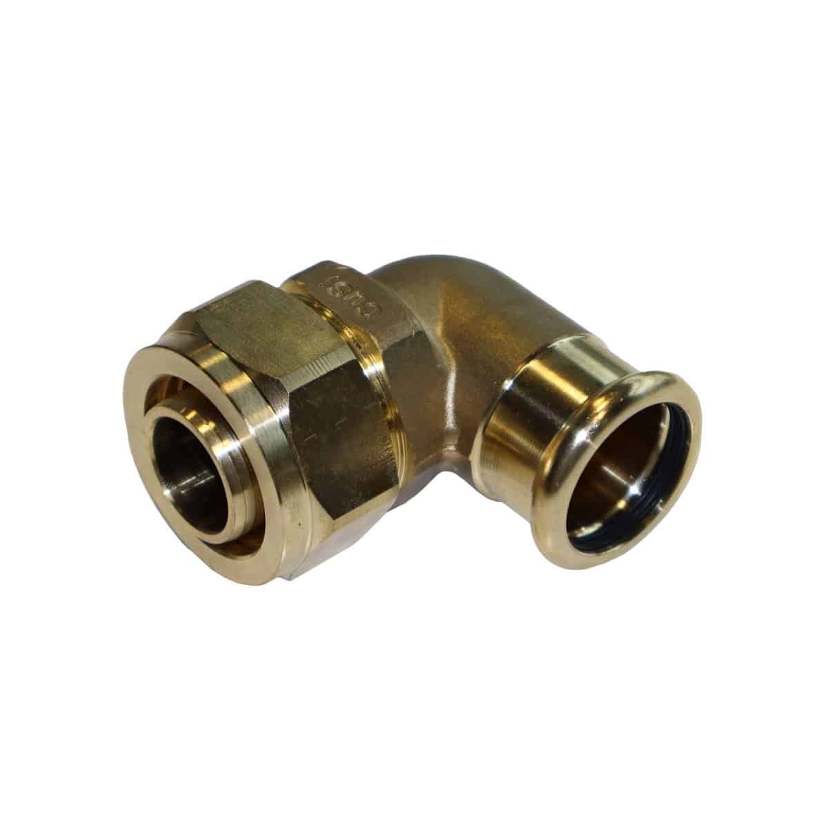 Henco bøjning 90° 32x28mm kompression til kobberpresse (V-, M- og SA-profil)